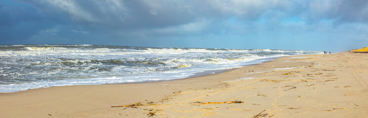 view to beach in Sylt in bad weather