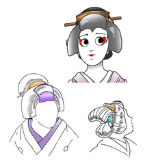 歌舞伎,カツラ,女方,　丸髷００１