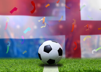 Fototapeta premium Football Cup competition between the national Netherlands and national England.