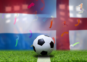 Naklejka premium Football Cup competition between the national Netherlands and national England.