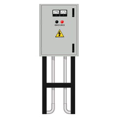 Electrical box, industrial electrical control panel. vector image