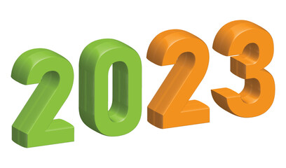 3d text of new year 2023