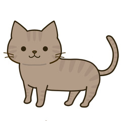 立つシンプルなキジトラ猫