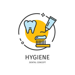 Dental Thin Line Icon Concept. Vector