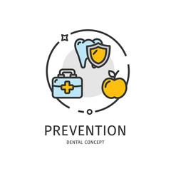 Dental Thin Line Icon Concept. Vector