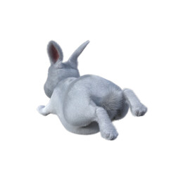 2023 干支 ウサギ うさぎ 兔 新年 年賀状 3D CG 飛躍 跳躍 3DCG 透過PNG
