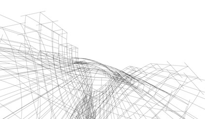 Abstract architecture background 3d illustration