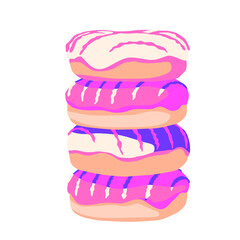 Fashion minimal illustration. Junk food time, fast food concept