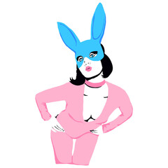 Fashion minimal illustration. Fashion girl. Trendy look