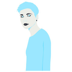 Fashion minimal illustration. Fashion girl. Trendy look