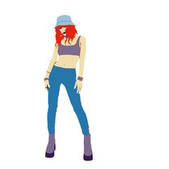 Fashion minimal illustration. Fashion girl. Trendy look