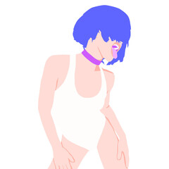 Fashion minimal illustration. Fashion girl. Trendy look