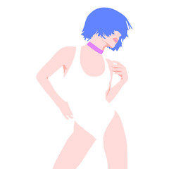 Fashion minimal illustration. Fashion girl. Trendy look