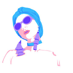 Fashion minimal illustration. Fashion girl. Trendy look