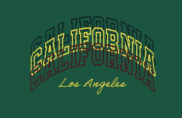 Vintage college varsity californıa los angeles slogan print for graphic tee t shirt or sweatshirt - Vector
