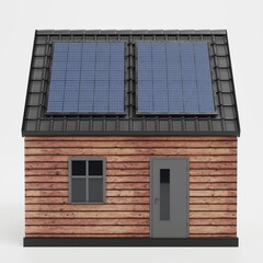 Realistic 3D Render of Solar House