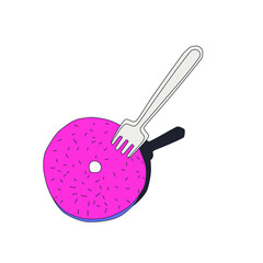 Fashion minimal illustration. Junk food time, fast food concept