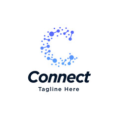 Dot Circle Connected as Network Logo