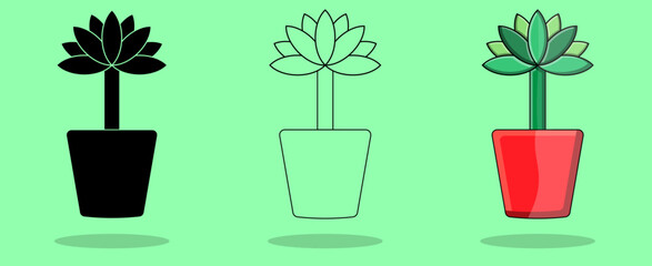 Yucca icon. Thin linear yucca outline icon isolated on green background from nature collection. Line vector sign, symbol for web and mobile