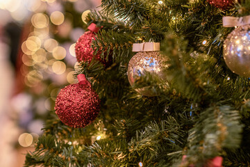 Obraz na płótnie Canvas Christmas tree and Christmas toys. Preparing for the New Year