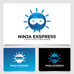 ninja express logo vector design template