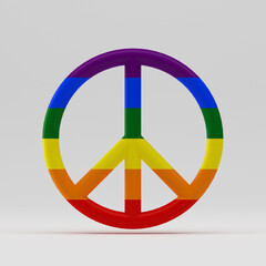 LGBTQIA pride symbol of peace - 3D Illustration