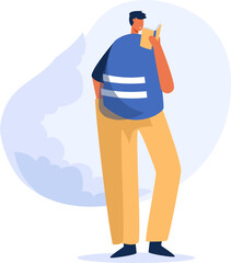 A person reading a book concept.  illustration