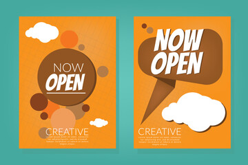 Now OPEN Wall Poster template. suitable for store opening announcement poster.
