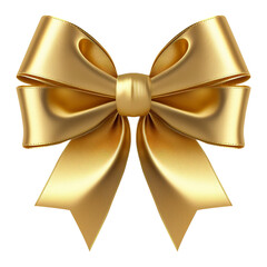 Gold bow and ribbon - obrazy, fototapety, plakaty