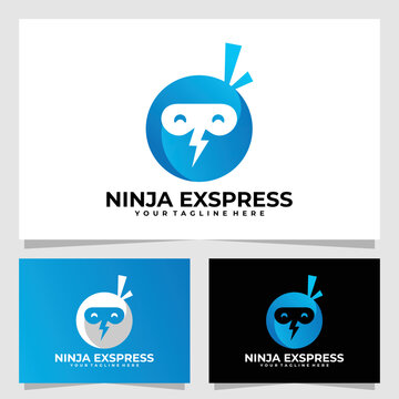 ninja express logo vector design template
