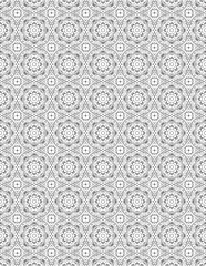 Fototapeta premium Seamless Black and White Geometric Floral Pattern Background