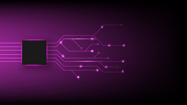 Abstract microchip on circuit board technology  background.