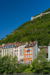 Grenoble, cityscape image of Grenoble and the Alps , France 