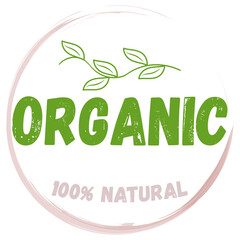 Organic eco natural bio sticker label logo icon. Logo with a pattern of green leaves. Ecological products. Stickers of eco-friendly products. 
Vector illustration of organic food icons