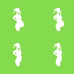 pregnant woman smoking icon, vector graphic