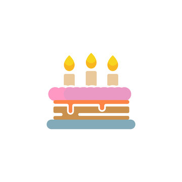 cake icon on a white background, vector illustration