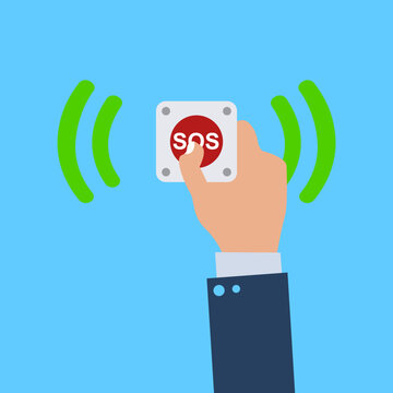 hand icon, sos button concept, vector illustration