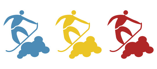 snowboarder icon on a white background, vector illustration