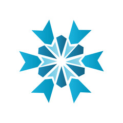 snowflake icon on a white background, vector illustration