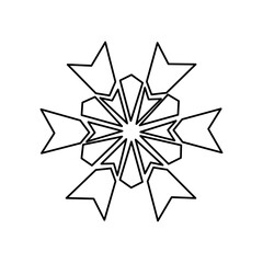 snowflake icon on a white background, vector illustration