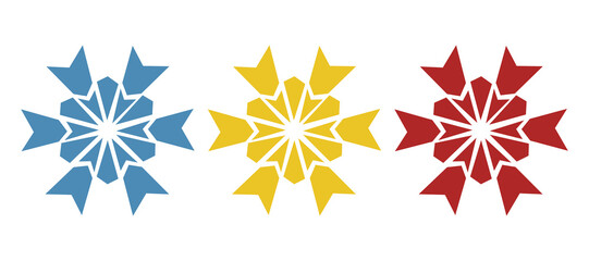 snowflake icon on a white background, vector illustration