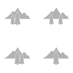 mountain and forest icon, vector illustration