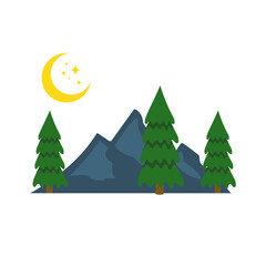 Obraz na płótnie Canvas mountain and forest icon, vector illustration