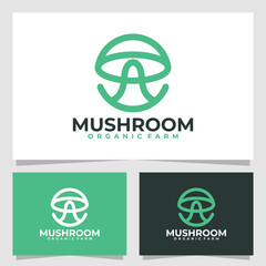 mushroom logo vector design template