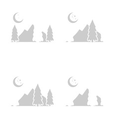 mountain and forest icon, vector illustration