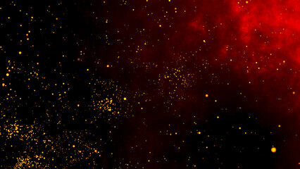 Abstract Isolated Fire Glowing Particles on gradient Background.