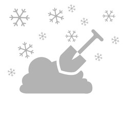 shovel icon, snow removal concept, vector illustration