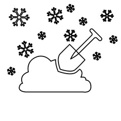 shovel icon, snow removal concept, vector illustration