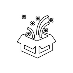 box icon, concept of surprise, vector illustration
