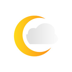 moon and clouds icon, vector illustration